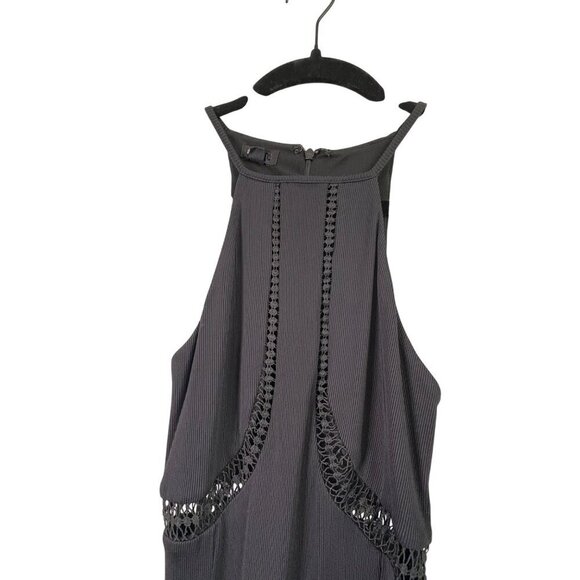 NBD by Revolve Pacify Black Ribbed Cut Out High Neckline Dress Size XS - Picture 3 of 8